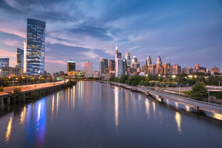 City skyline view of Philadelphia Pennsylvania