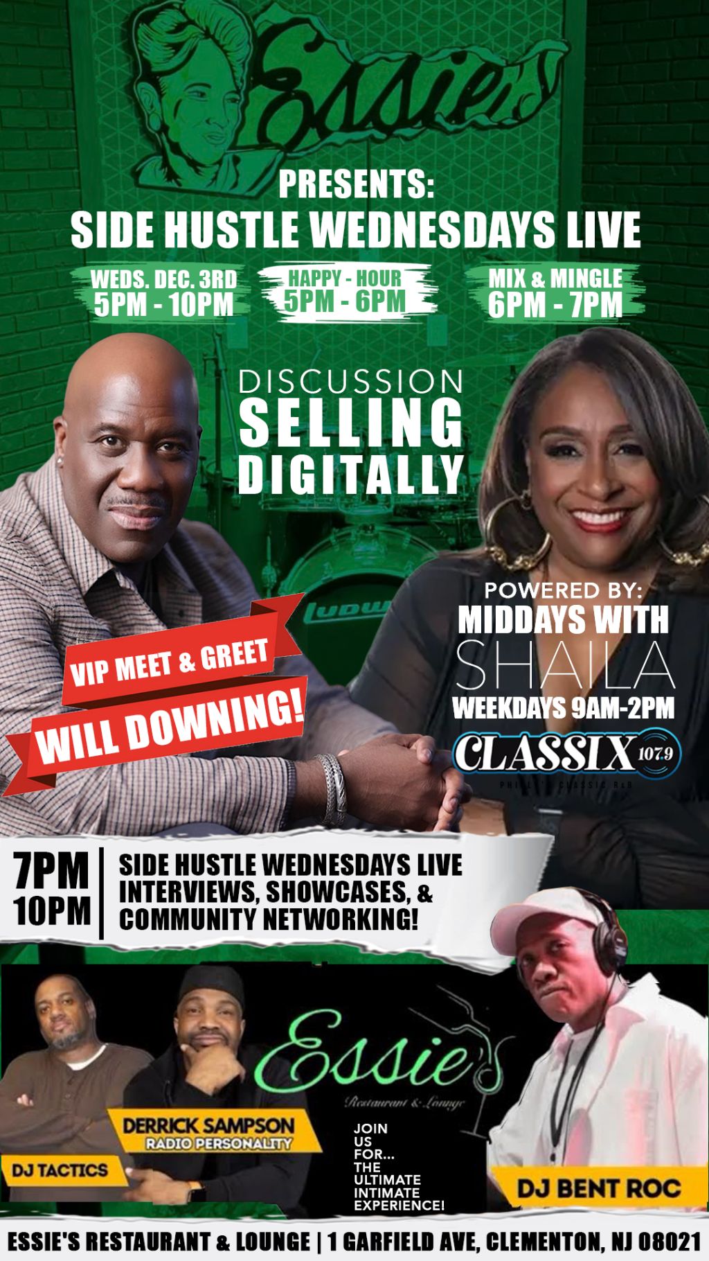 SHAILA SIDE HUSTLE WEDNESDAY LIVE @ ESSIE'S FLYER