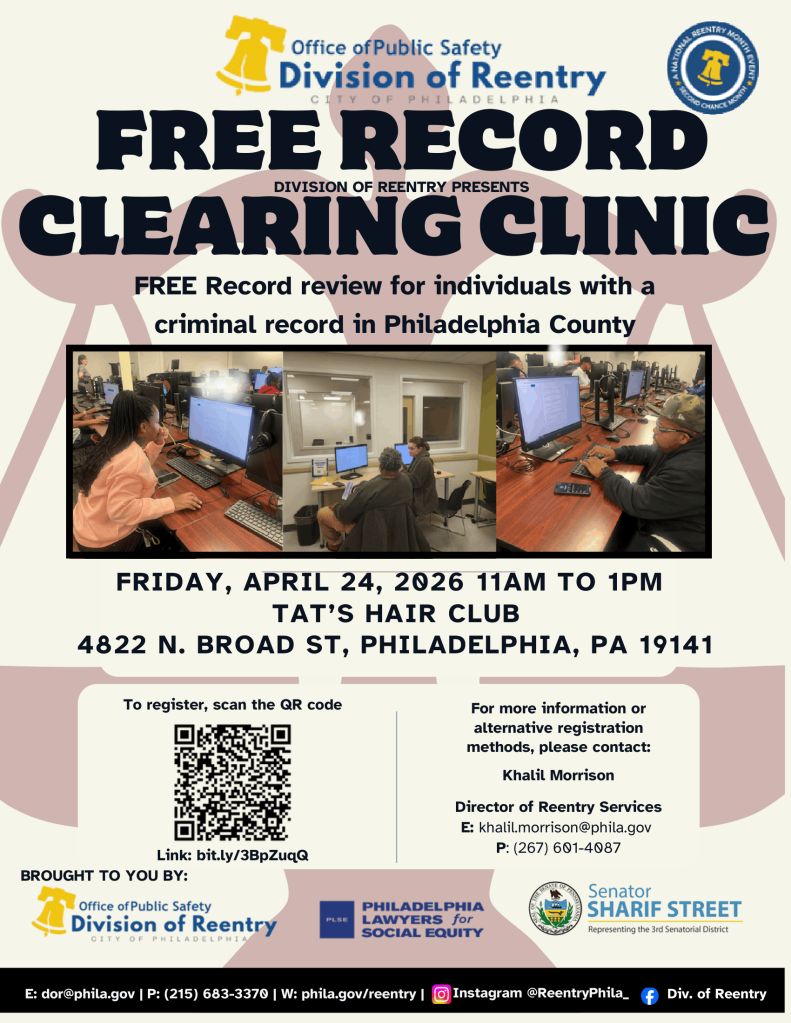 The Division of Reentry FREE record clearing clinic