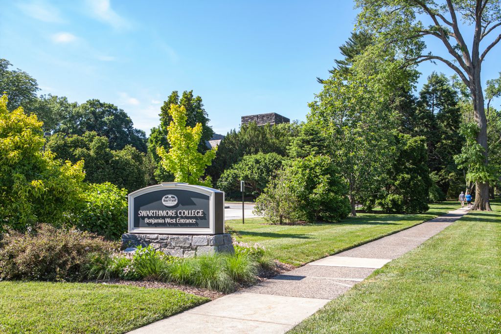 Entrance Sign, Swarthmore College, Swarthmore, Pennsylvania
