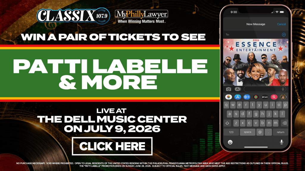 Promotional image for a live performance by Patti LaBelle & More at The Dell Music Center on July 9, 2026, presented by radio station CLASSIX 107.9.
